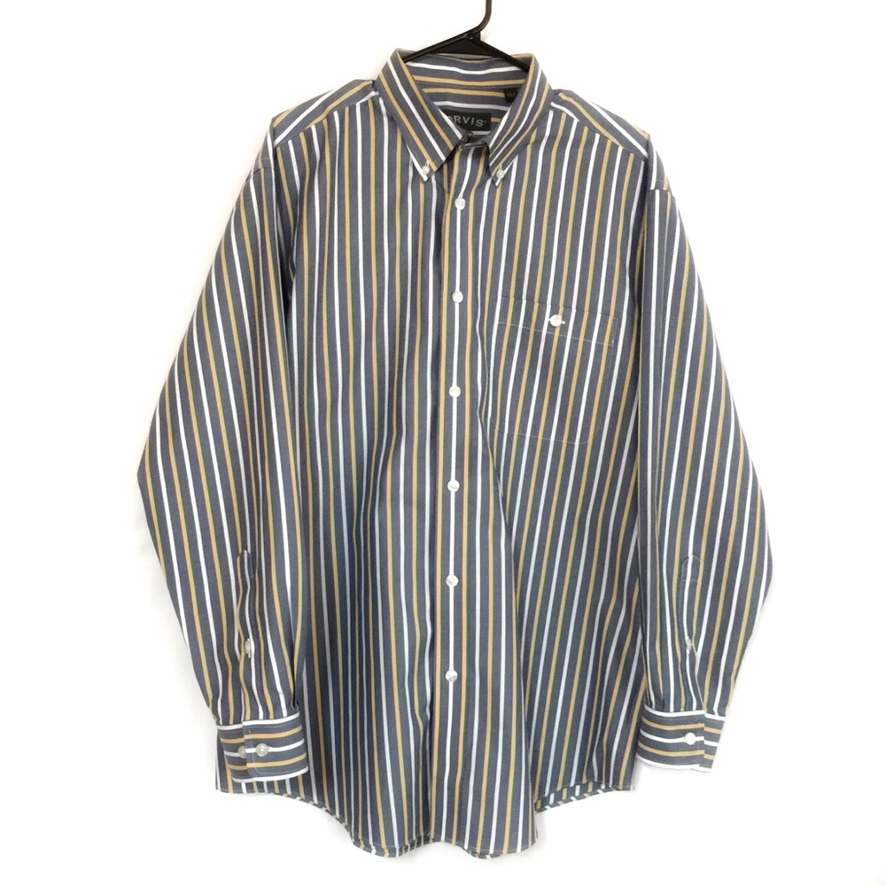 Orvis Men’s long sleeve striped shirt Size L